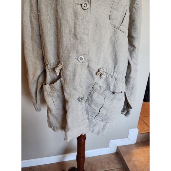 Sierra Trading Post 100% Linen  Jacket SZ XL Classic Casual - Picture 6 of 11